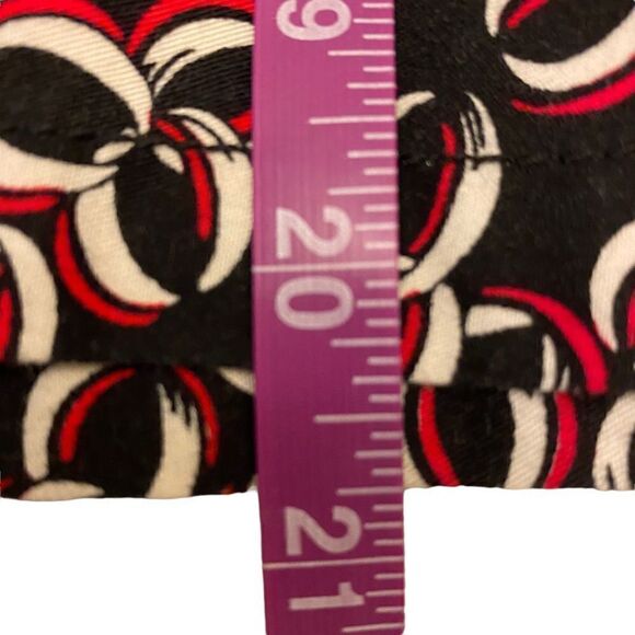 Ann Loft Black with Red and White Pattern‎ Flare Skirt Sz 8 - Picture 11 of 11